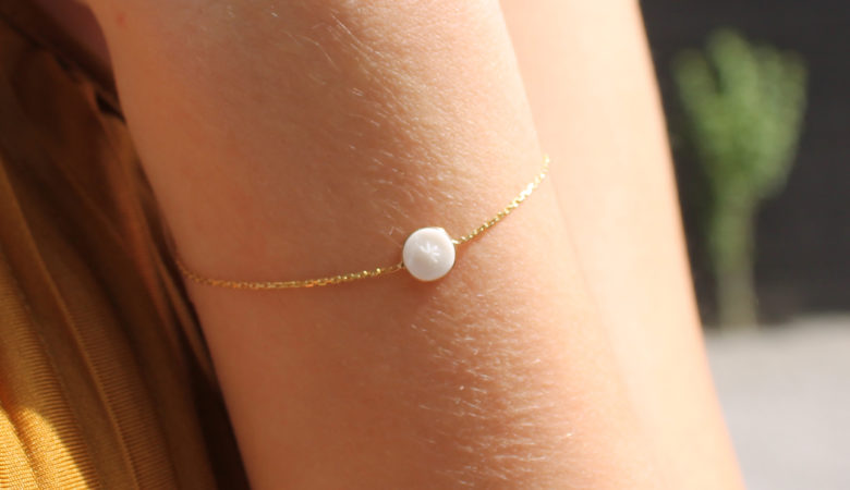 astrid c joaillerie CALIXTE bracelet zoom porcelaine biscuit étoile or 18 carats bijou fait main joaillerie lille