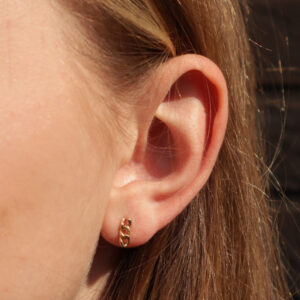 boucles d'oreilles en or maillon boucles d'oreilles chaine boucles d'oreilles petites BO chaine 18 carats