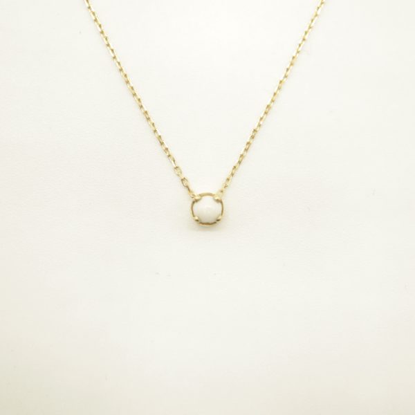 collier or discret collier fin porcelaine collier or perle collier élégant blanc collier simple or