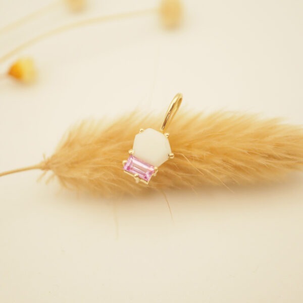 pendentif or saphir pendentif 20 ans mariage pendentif or porcelaine pendentif saphir rose collier saphir rose bijou saphir porcelaine bijou noces porcelaine bijou saphir lille