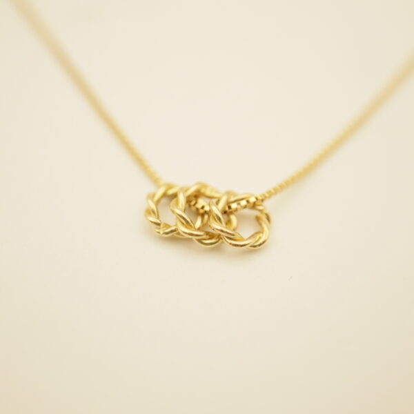 bijou 3 anneaux collier anneaux torsadé collier minis torsades collier 45 cm fin bijou délicat femme cadeau pas cher création sur mesure