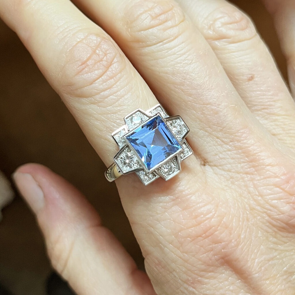 bague de fiancailles bague fiancailles sur-mesure bague aigue-marine bague art déco bague créateur lille